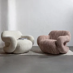 Folke fauteuil chenille naturel melange