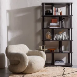 Folke fauteuil chenille naturel melange