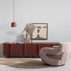 Folke fauteuil chenille oudroze melange