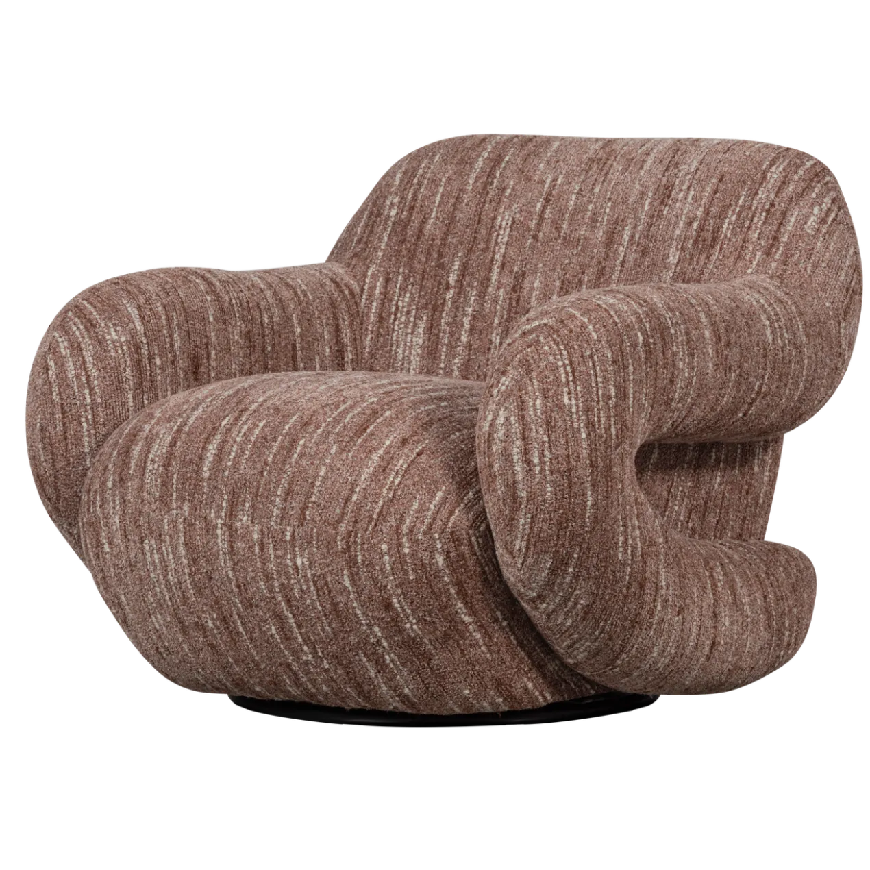 Folke fauteuil chenille oudroze melange