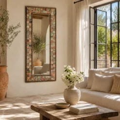 Gajar - Handgemaakte Patchwork Spiegel in Boho Stijl