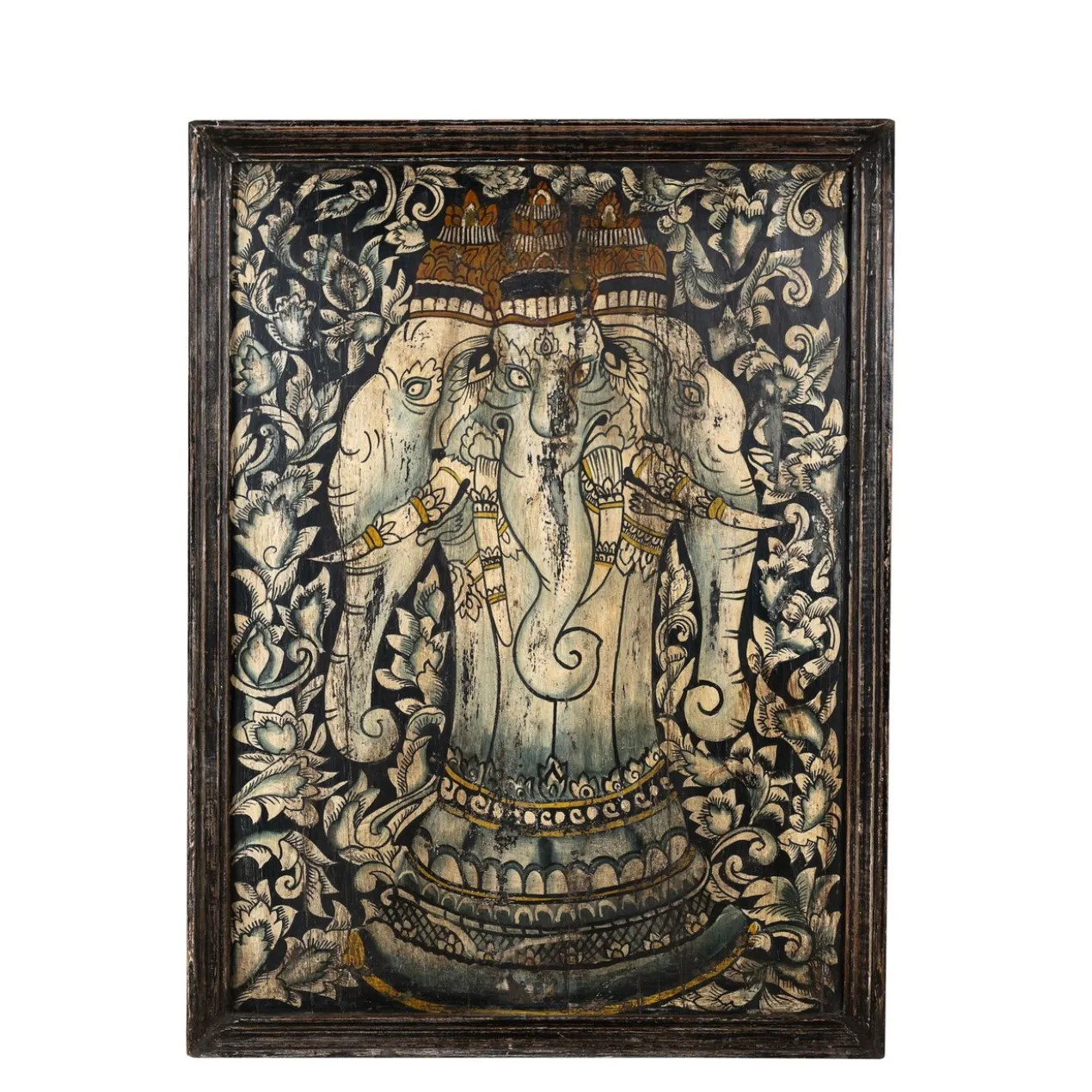 Ganesha - Antiek Teak Wandpaneel 122x90cm