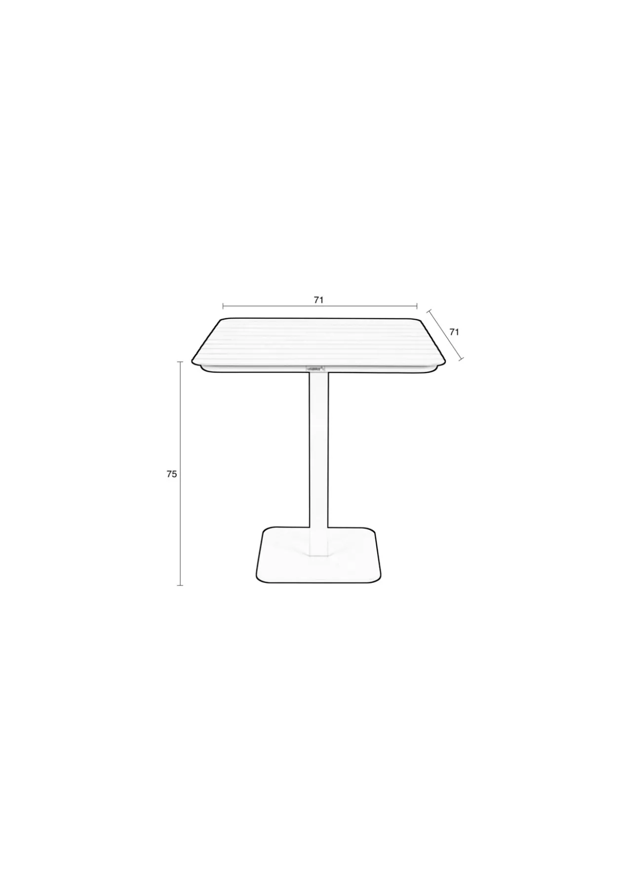 Garden bistro table vondel 71x71 clay