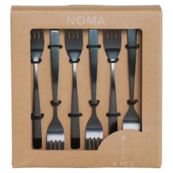 Gebaksvorkjes Noma zwart - set van 6