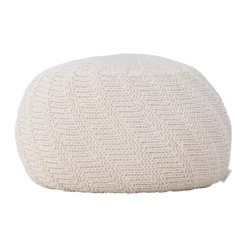 Gebreide poef Dina Crème
