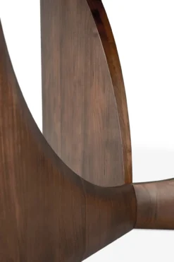 Geometric eettafel rond - teak bruin - 150