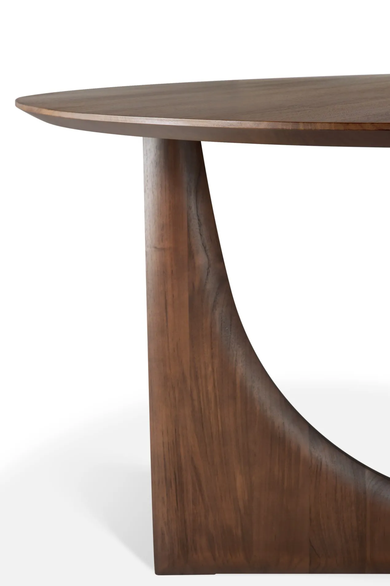 Geometric eettafel rond - teak bruin - 150