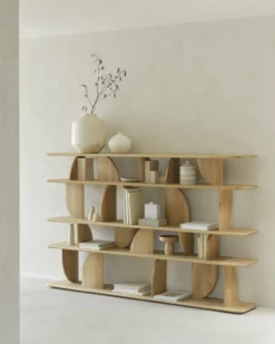 Geometric rek - teak donkerbruin