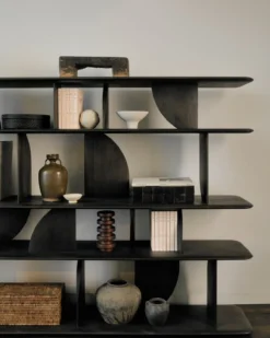 Geometric rek - teak donkerbruin