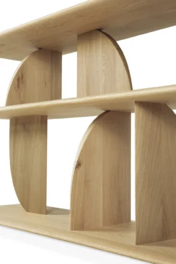 Geometric zitbank console - eiken geolied - 210x35xh67