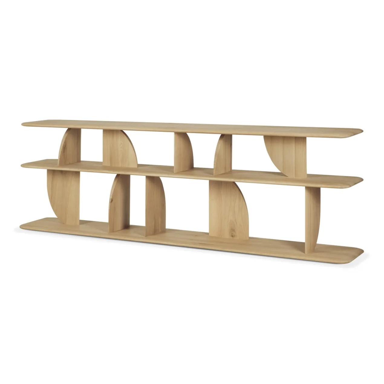 Geometric zitbank console - eiken geolied - 210x35xh67