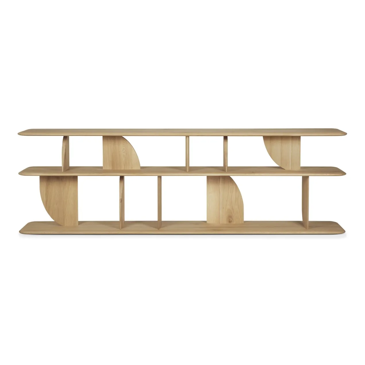 Geometric zitbank console - eiken geolied - 210x35xh67