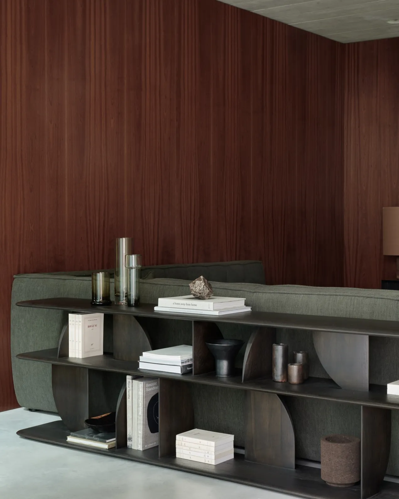 Geometric zitbank console - teak donkerbruin - 210x35xh67