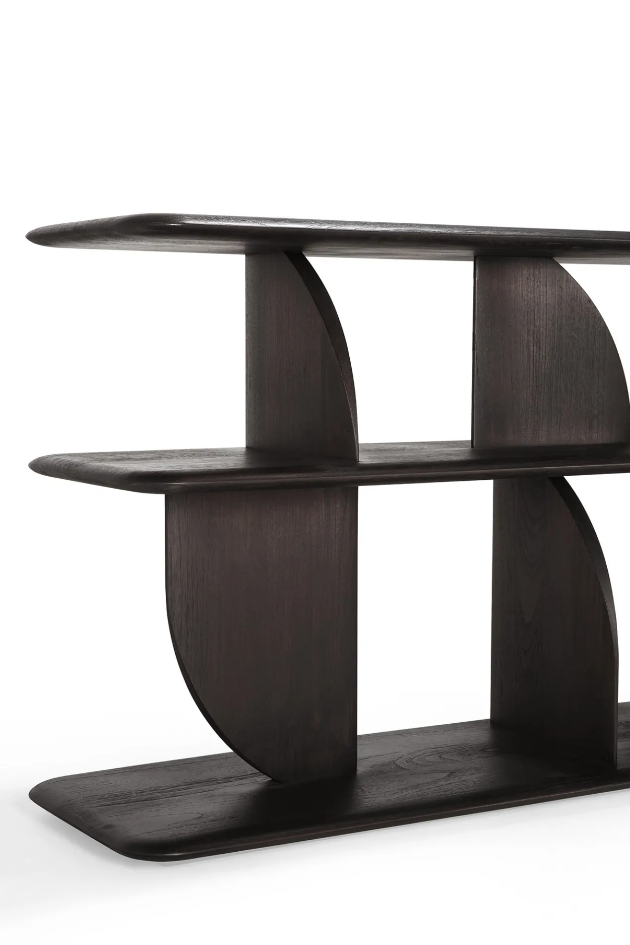 Geometric zitbank console - teak donkerbruin - 210x35xh67