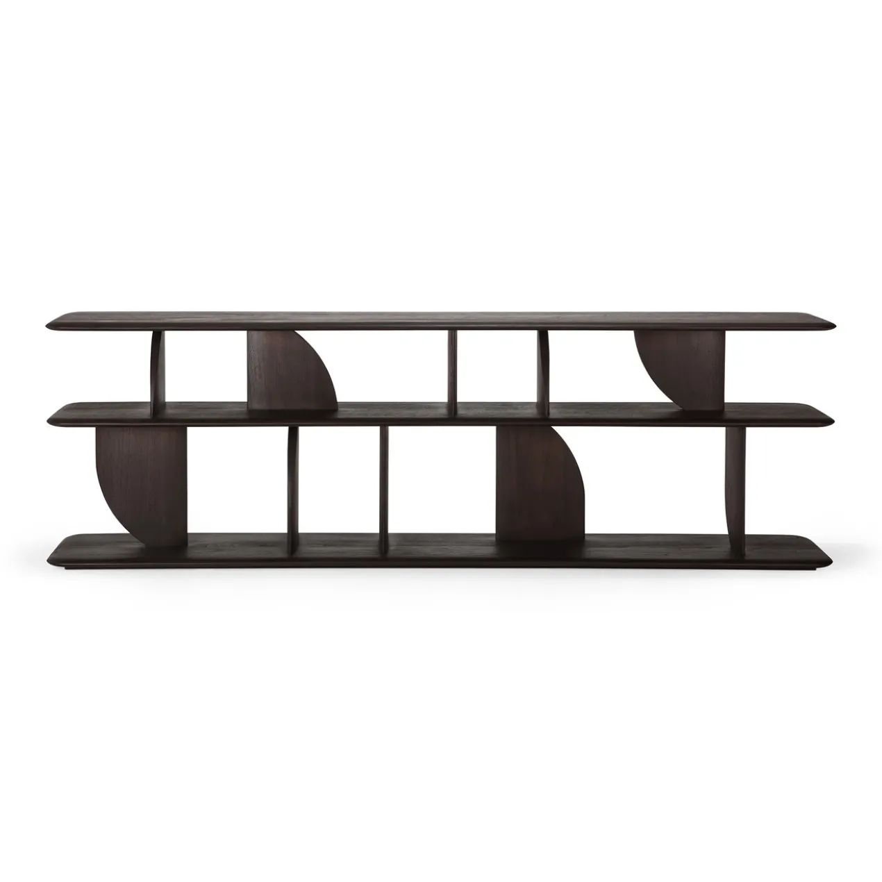 Geometric zitbank console - teak donkerbruin - 210x35xh67