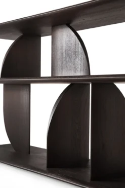 Geometric zitbank console - teak donkerbruin - 210x35xh67