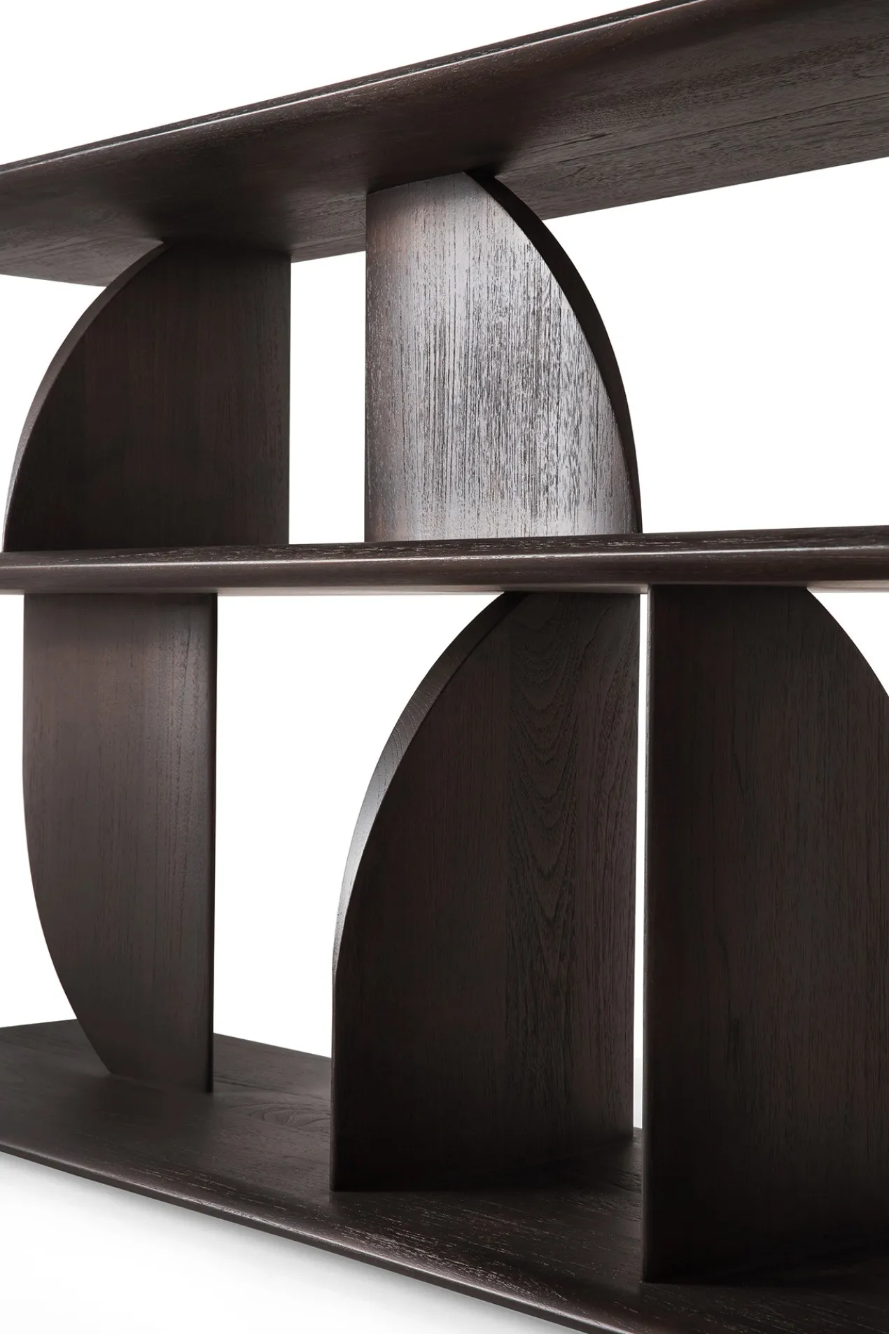 Geometric zitbank console - teak donkerbruin - 210x35xh67
