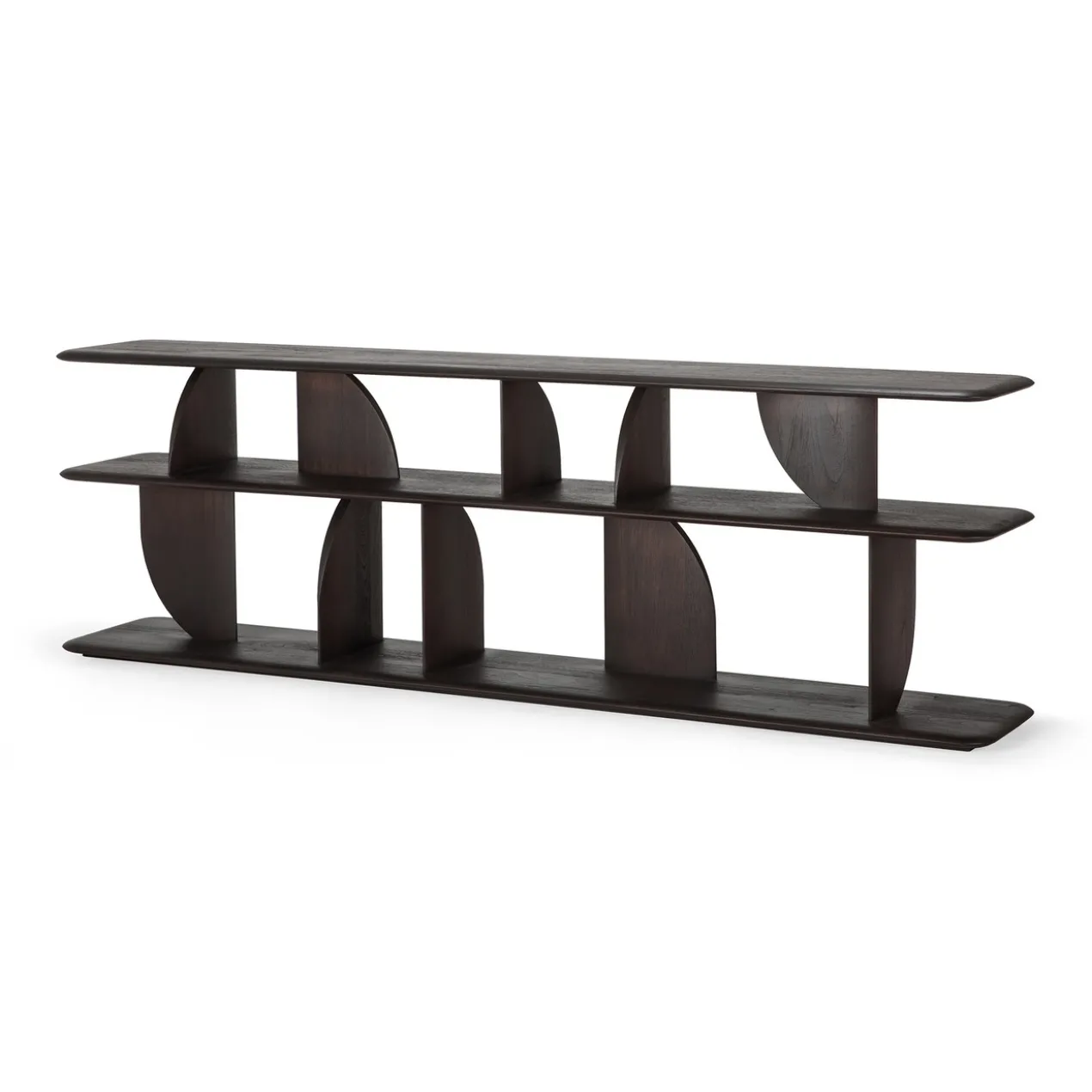 Geometric zitbank console - teak donkerbruin - 210x35xh67