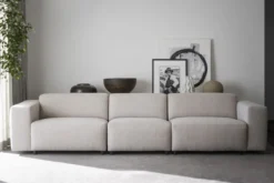 Gestoffeerde 4-zitsbank Willard Lichtbeige