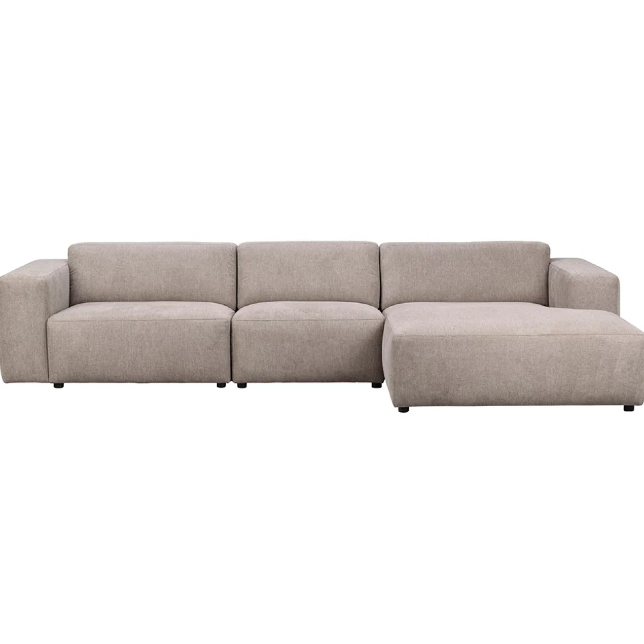 Gestoffeerde 4-zits hoekbank Willard Beige - Hoek rechts