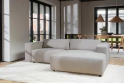 Gestoffeerde 3-zits hoekbank Willard - 234 cm Beige - links