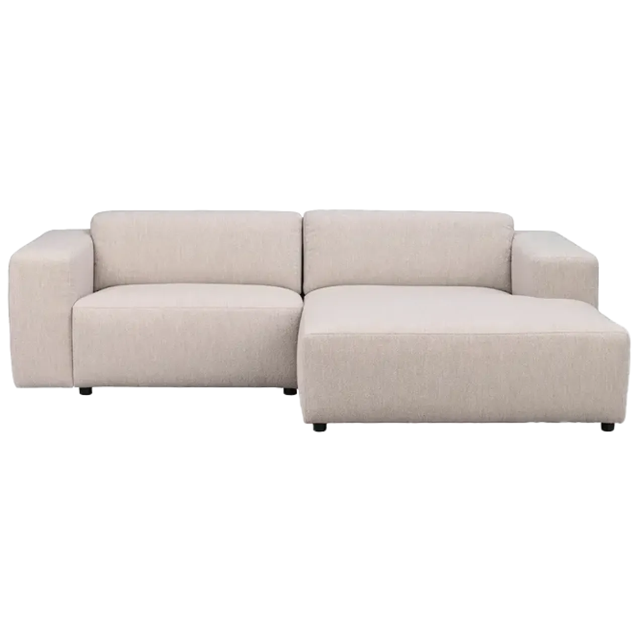 Gestoffeerde 3-zits hoekbank Willard - 234 cm Lichtbeige - rechts