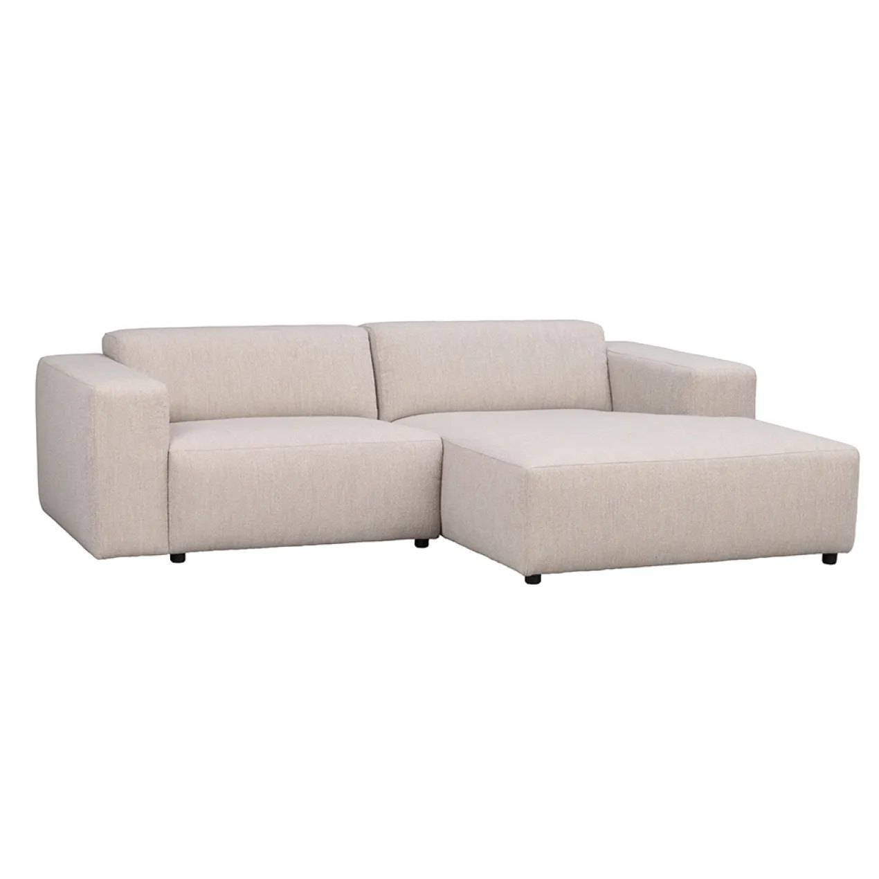 Gestoffeerde 3-zits hoekbank Willard - 234 cm Lichtbeige - rechts
