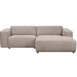 Gestoffeerde 3-zits hoekbank Willard - 234 cm Beige - rechts
