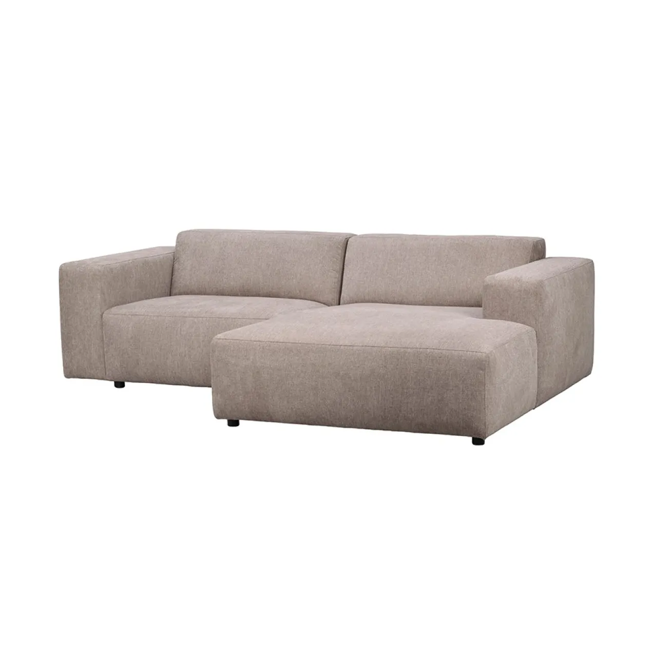 Gestoffeerde 3-zits hoekbank Willard - 234 cm Beige - rechts