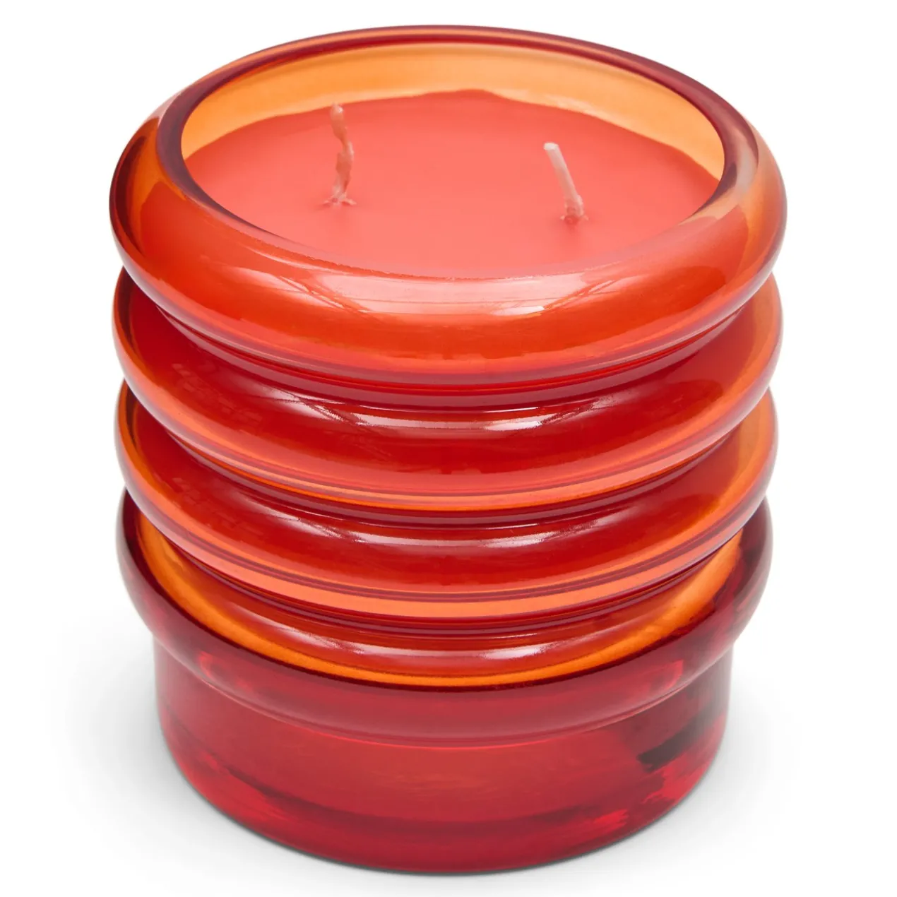 Geurkaars Bubbly red orange small Musk & Santal