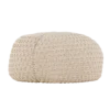 Gevlochten poef Sylvie Beige - Ø 60 cm