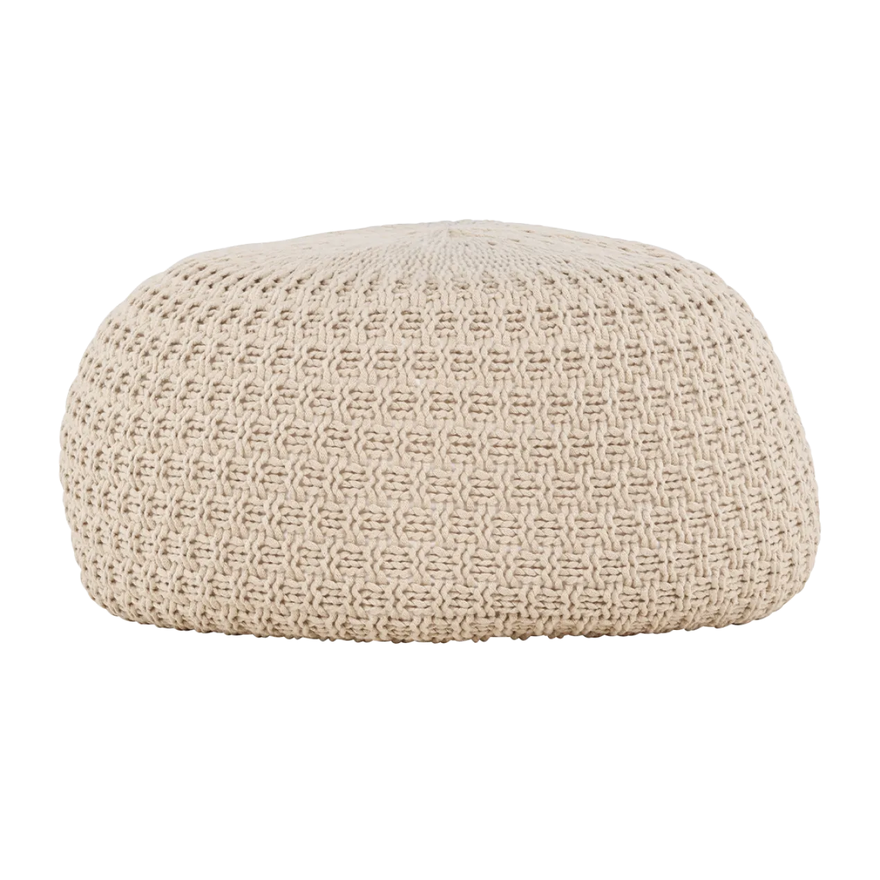 Gevlochten poef Sylvie Beige - Ø 45 cm