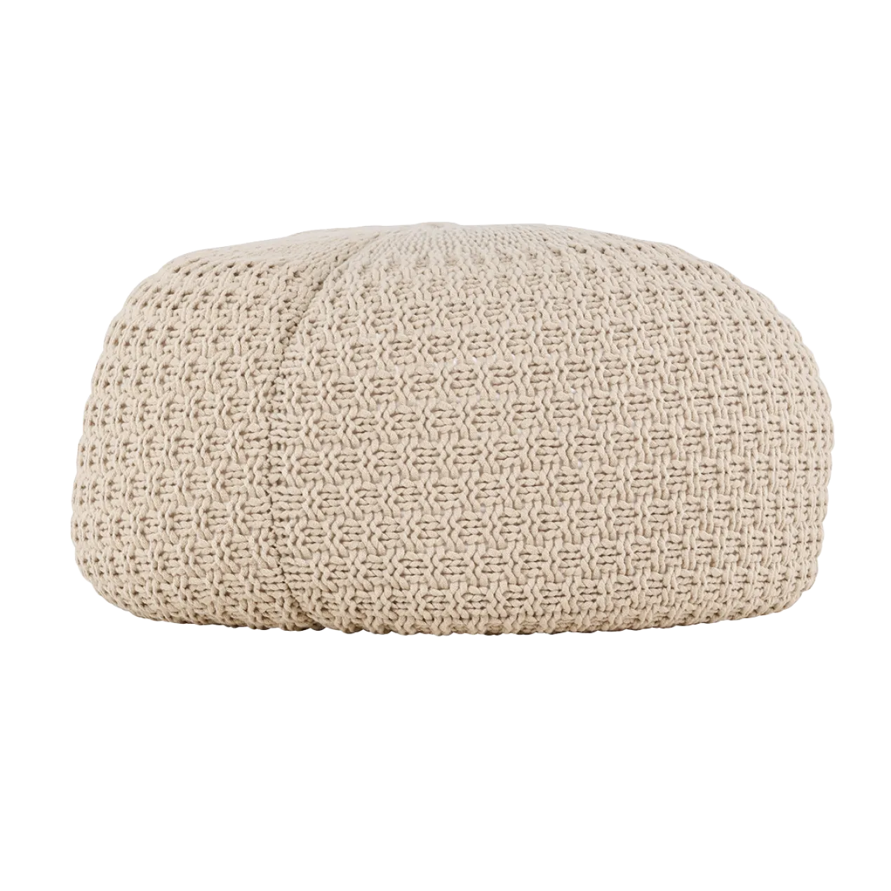 Gevlochten poef Sylvie Beige - Ø 45 cm