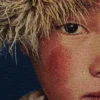 Geweven wandpaneel Tibetan Boy 80x120 cm