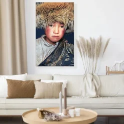 Geweven wandpaneel Tibetan Boy 80x120 cm