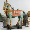 Ghoda - Handbeschilderd Houten Paard op Wielen