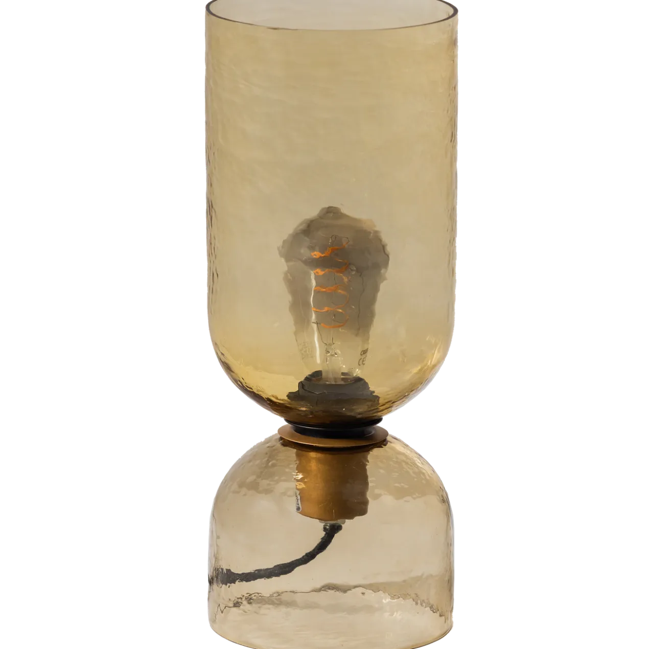 Gigi tafellamp gehamerd glas 38xo15cm naturel