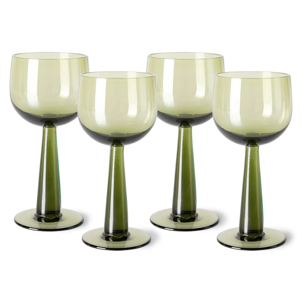 Glas Emeralds Wine Glass tall olive green - set van 4