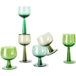 Glas Emeralds Wine Glass tall olive green - set van 4