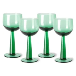 Glas Emeralds Wine Glass tall fern green - set van 4