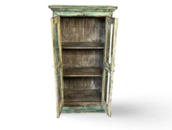 Glaskast 2 deur turquoise uniek