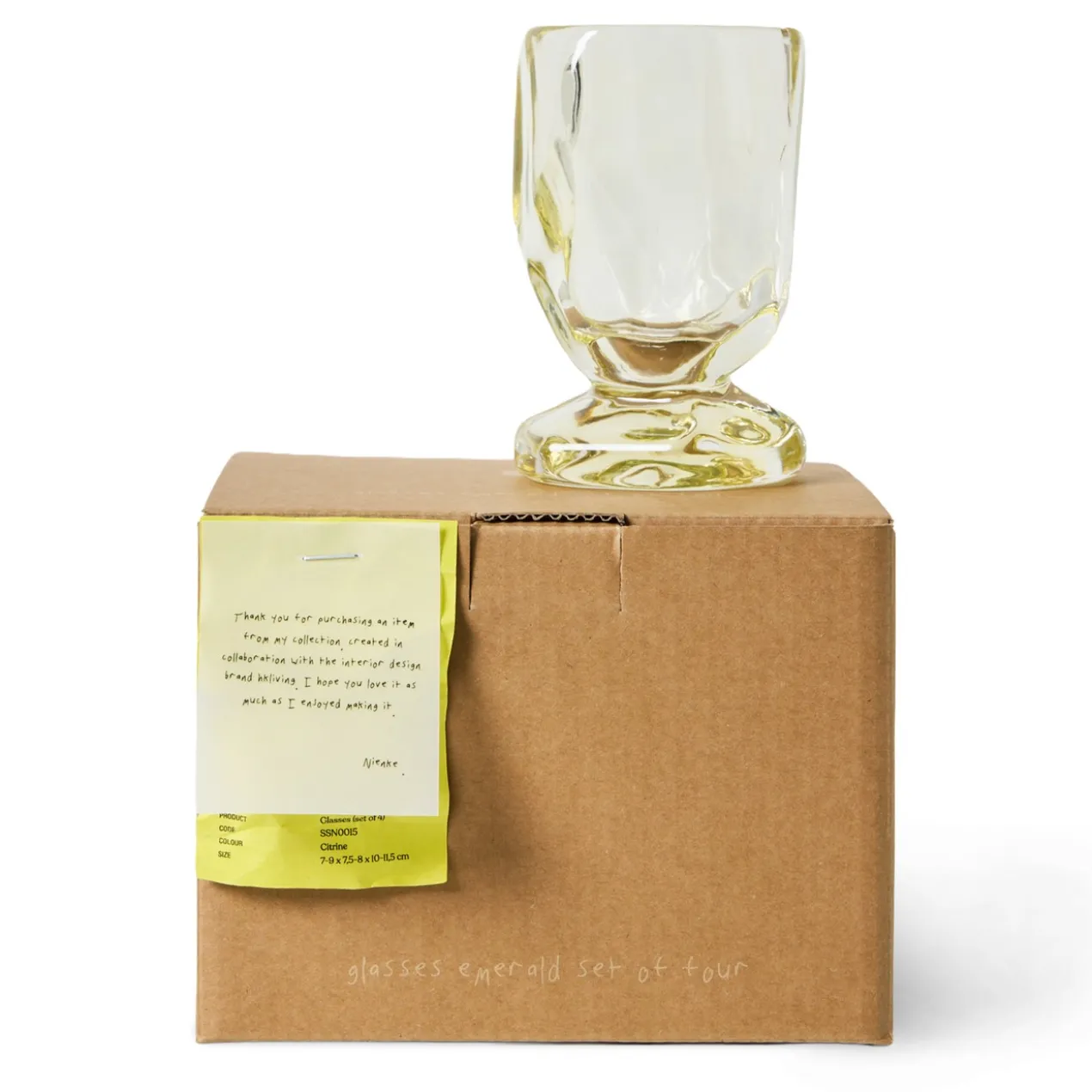 Glas Nienke Sikkema citrine - set van 4
