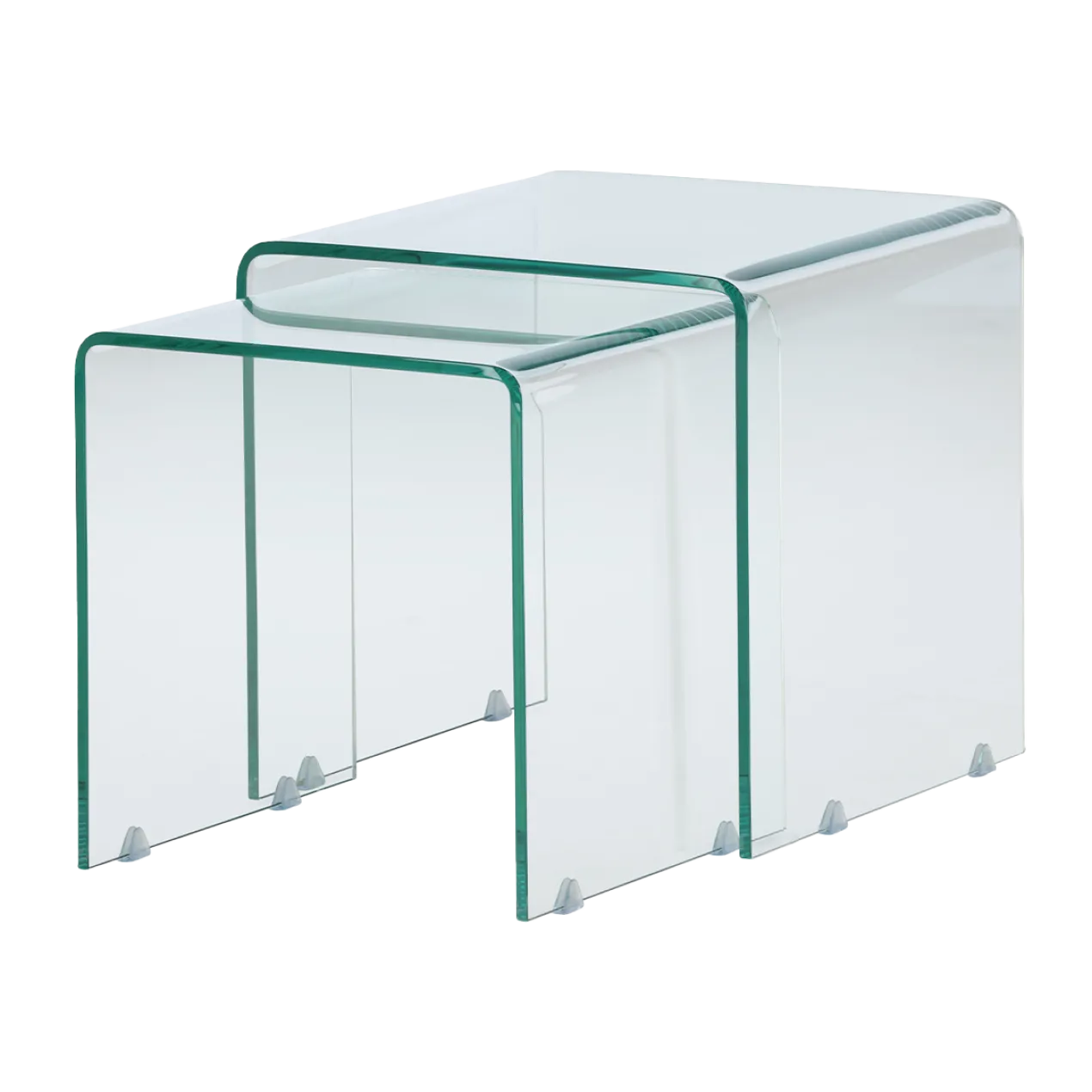 Glazen bijzettafels Cornelis transparant - set van 2
