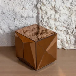 Glintz bijzettafel hout spiegelglas bruin [fsc]