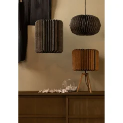 Globe hanglamp papier naturel/zwart