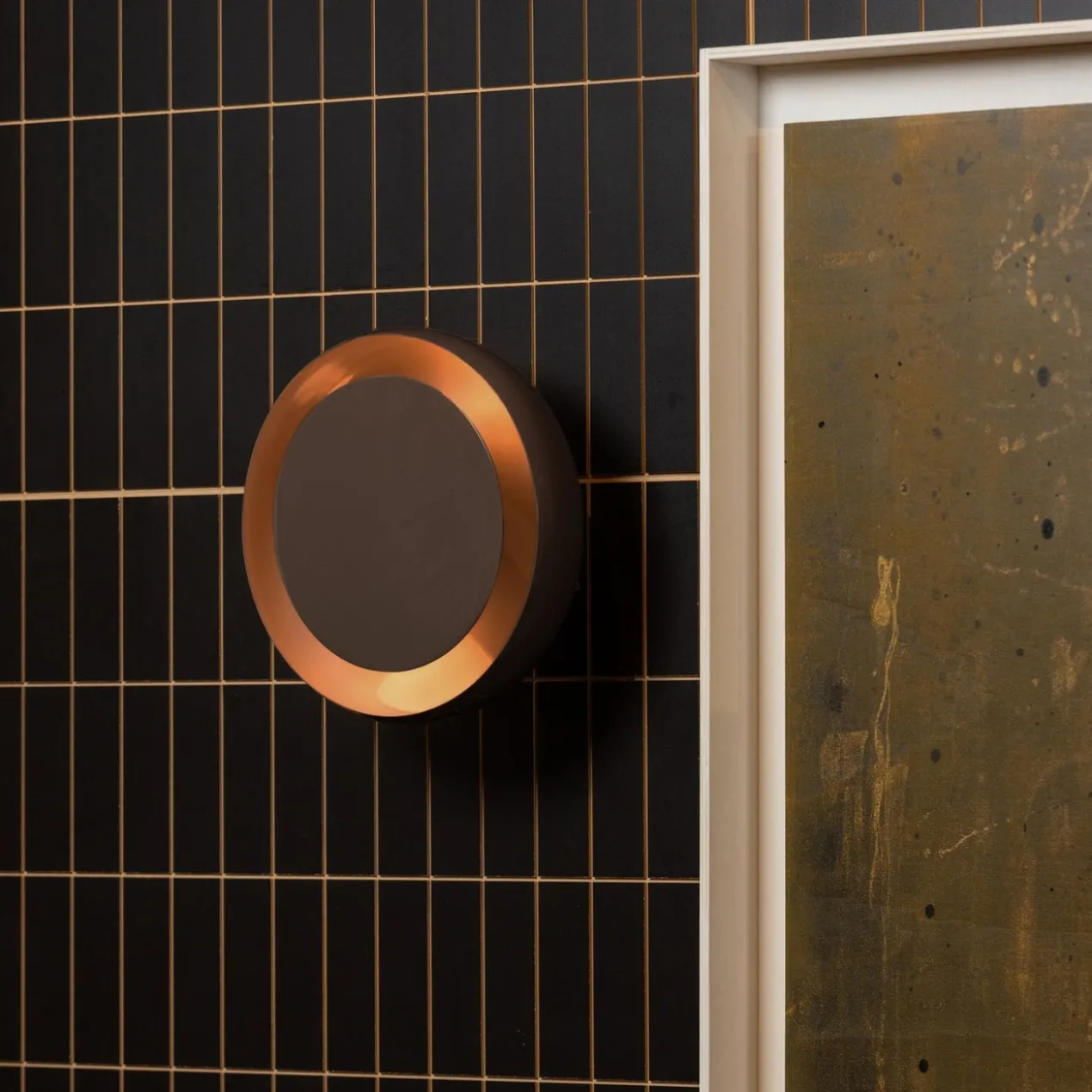 Gloomy wandlamp rond metaal bruin