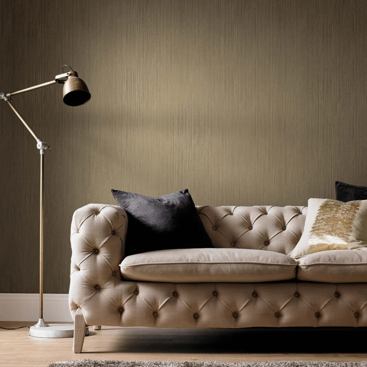 Graham & Brown - Vliesbehang met vinyl toplaag - Lustre Gold - 10mx52cm