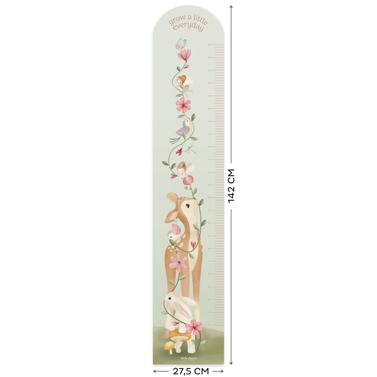 Groeimeter muursticker Fairy Garden