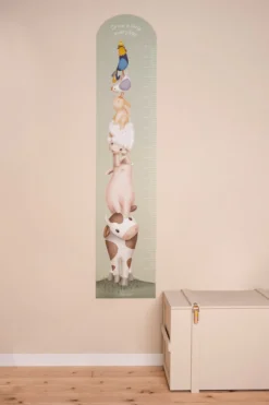 Groeimeter muursticker Little Farm