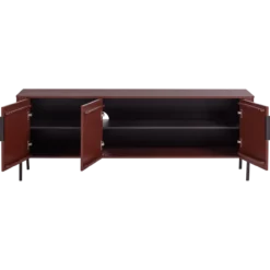 Gunnar tv meubel 154 cm grenen bordeauxrood [fsc]